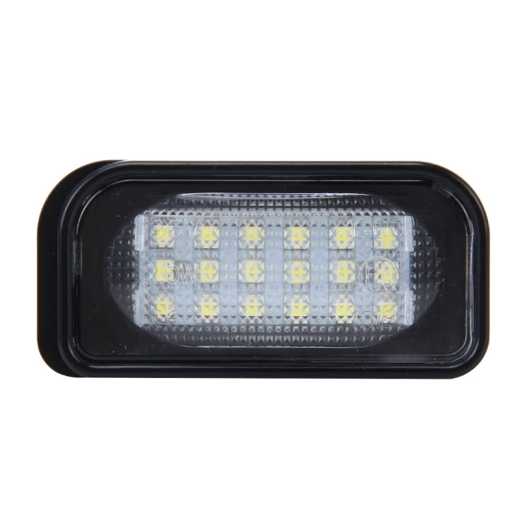 ไฟส่องป้ายทะเบียน PCS 2 ดวงพร้อมหลอดไฟ 18 SMD-3528 สำหรับ Mercedes-Benz W203 4D ,2W 120LM 6000K, DC12V พร้อม Canbus (แสงสีขาว), For Benz W203 4D