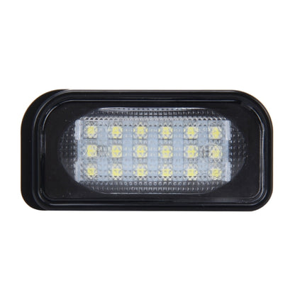 ไฟส่องป้ายทะเบียน PCS 2 ดวงพร้อมหลอดไฟ 18 SMD-3528 สำหรับ Mercedes-Benz W203 4D ,2W 120LM 6000K, DC12V พร้อม Canbus (แสงสีขาว), For Benz W203 4D