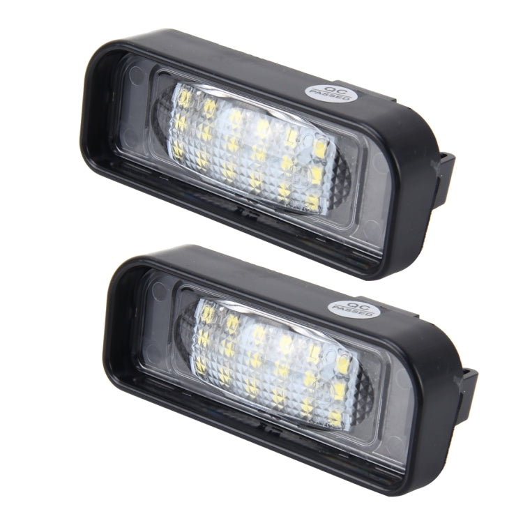 ไฟป้ายทะเบียน PCS 2 ดวงพร้อมหลอดไฟ 18 SMD-3528 พร้อม Canbus สำหรับ Mercedes-Benz W220,2W 120LM, 6000K, DC12V (แสงสีขาว), For Benz W220