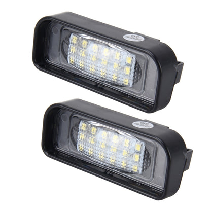 ไฟป้ายทะเบียน PCS 2 ดวงพร้อมหลอดไฟ 18 SMD-3528 พร้อม Canbus สำหรับ Mercedes-Benz W220,2W 120LM, 6000K, DC12V (แสงสีขาว), For Benz W220
