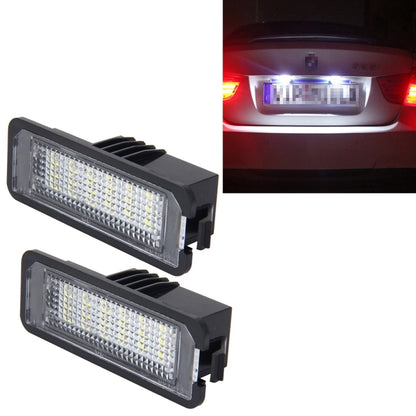 ไฟป้ายทะเบียน PCS 2 ดวงพร้อมหลอดไฟ SMD-3528 18 ดวงสำหรับ Volkswagen, 2W 120LM, 6000K, DC12V (แสงสีขาว), For Volkswagen1