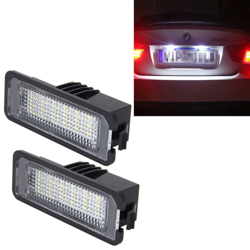 ไฟป้ายทะเบียน PCS 2 ดวงพร้อมหลอดไฟ SMD-3528 18 ดวงสำหรับ Volkswagen, 2W 120LM, 6000K, DC12V (แสงสีขาว), For Volkswagen1