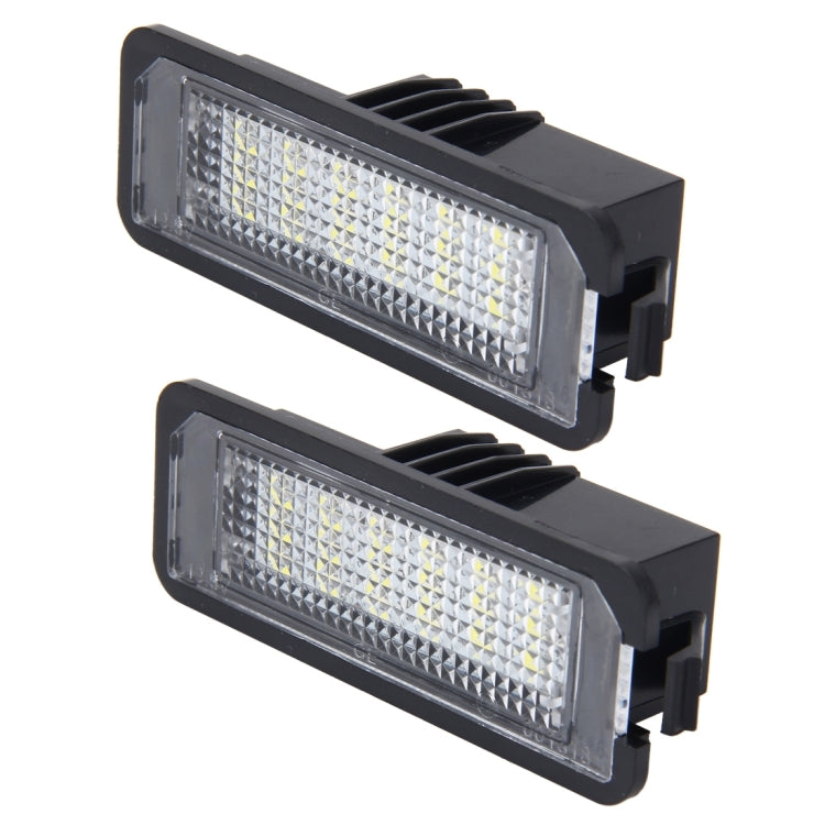 ไฟป้ายทะเบียน PCS 2 ดวงพร้อมหลอดไฟ SMD-3528 18 ดวงสำหรับ Volkswagen, 2W 120LM, 6000K, DC12V (แสงสีขาว), For Volkswagen1