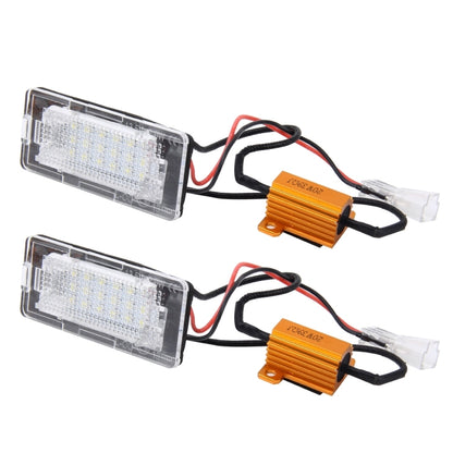 ไฟป้ายทะเบียน PCS 2 ดวงพร้อมหลอดไฟ SMD-3528 18 ดวงสำหรับ Volkswagen, 2W 120LM, 6000K, DC12V (แสงสีขาว), For Volkswagen2