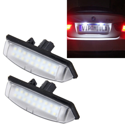 ไฟป้ายทะเบียน PCS 2 ดวงพร้อมหลอดไฟ SMD-3528 18 ดวงสำหรับโตโยต้า, 2W 120LM, 6000K, DC12V (แสงสีขาว), For Toyota2