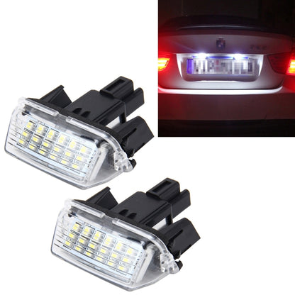 ไฟป้ายทะเบียน PCS 2 ดวงพร้อมหลอดไฟ SMD-3528 18 ดวงสำหรับโตโยต้า, 2W 120LM, 6000K, DC12V (แสงสีขาว), For Toyota1