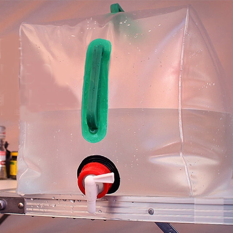 ภาชนะถุงน้ำพับได้ PVC ใสกลางแจ้ง 10 ลิตรพร้อมสวิตช์เปิด/ปิด, 10L with ON/OFF Switch
