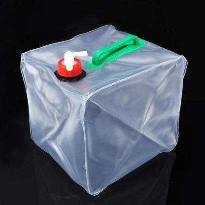 ภาชนะถุงน้ำพับได้ PVC ใสกลางแจ้ง 10 ลิตรพร้อมสวิตช์เปิด/ปิด, 10L with ON/OFF Switch