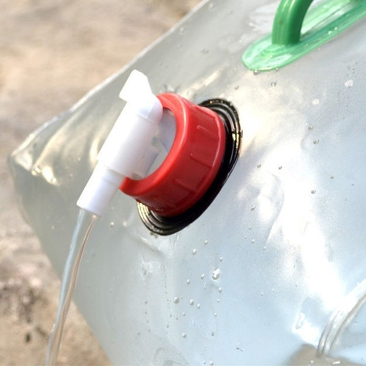ภาชนะถุงน้ำพับได้ PVC ใสกลางแจ้ง 10 ลิตรพร้อมสวิตช์เปิด/ปิด, 10L with ON/OFF Switch
