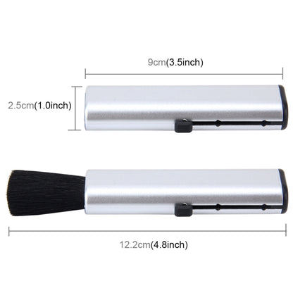 แปรงทำความสะอาดไนลอนแบบพกพาปรับขนาดได้สำหรับรถยนต์พร้อมที่จับ ABS, 1PCS+Silver, 1PCS+Black