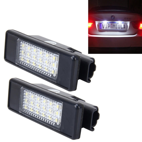 ไฟป้ายทะเบียน PCS 2 ดวงพร้อมหลอดไฟ SMD-3528 24 ดวงสำหรับ Peugeot Citroen (แสงสีขาว), For Peugeot Citroen