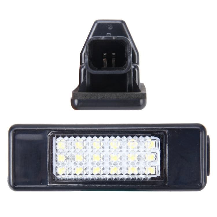 ไฟป้ายทะเบียน PCS 2 ดวงพร้อมหลอดไฟ SMD-3528 24 ดวงสำหรับ Peugeot Citroen (แสงสีขาว), For Peugeot Citroen