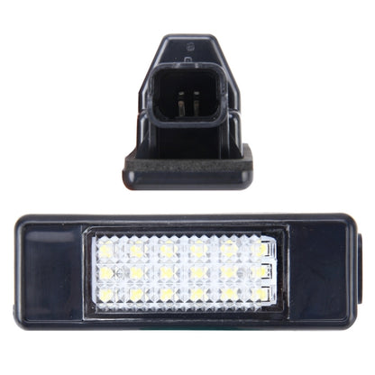 ไฟป้ายทะเบียน PCS 2 ดวงพร้อมหลอดไฟ SMD-3528 24 ดวงสำหรับ Peugeot Citroen (แสงสีขาว), For Peugeot Citroen
