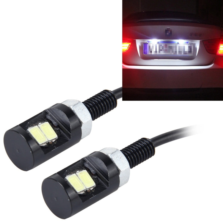 2 ชิ้น 2W 100 LM 6500K ไฟป้ายทะเบียนรถยนต์พร้อมหลอด SMD-5630 2 ดวง DC 12V, 2W 100 LM 6500K