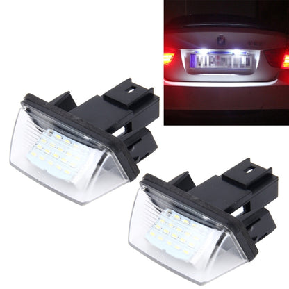 ไฟป้ายทะเบียน PCS 2 ดวงพร้อมหลอดไฟ SMD-3528 24 ดวงสำหรับ Peugeot Citroen, For Peugeot