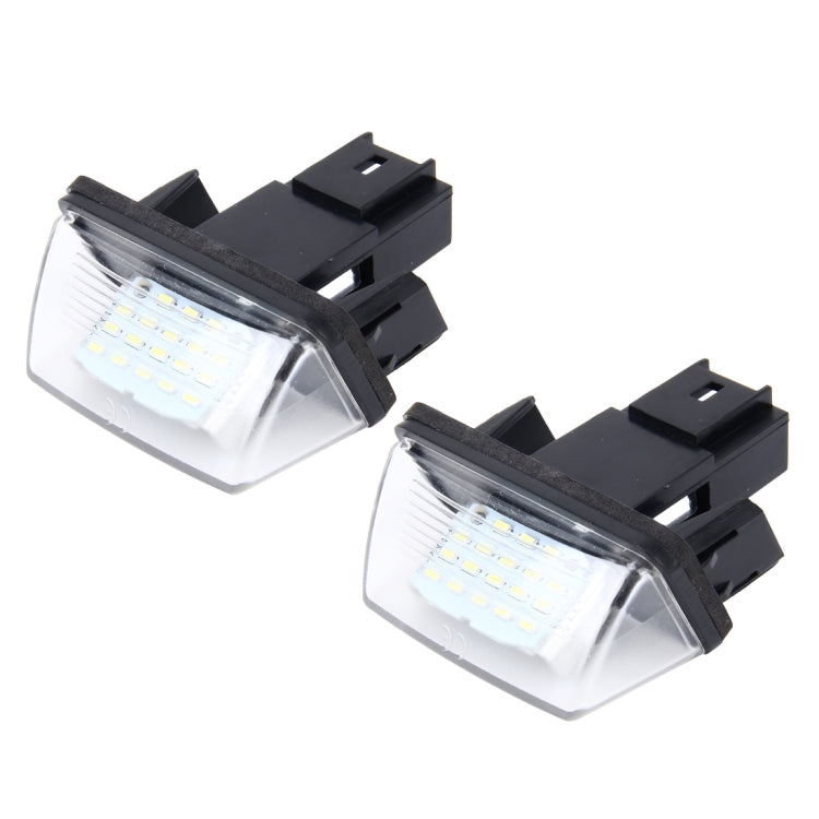 ไฟป้ายทะเบียน PCS 2 ดวงพร้อมหลอดไฟ SMD-3528 24 ดวงสำหรับ Peugeot Citroen, For Peugeot