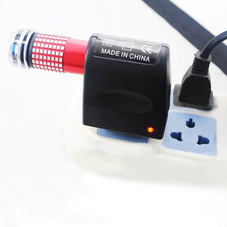 อินเวอร์เตอร์พาวเวอร์รถยนต์ 6W 220V AC/DC ถึง 12V DC พร้อมรถที่จุดบุหรี่ซ็อกเก็ตอะแดปเตอร์แปลงเครื่องขยายเสียงรถยนต์ กำลังขับ: DC 12V 500mA(ปลั๊ก EU), 12V 500mA(EU Plug)
