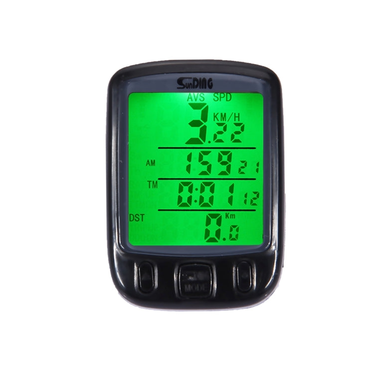 SunDing SD-563B มัลติฟังก์ชั่นหน้าจอ LCD แบบมีสายคอมพิวเตอร์จักรยานกันน้ำเครื่องวัดระยะทาง Speedometer พร้อมฟังก์ชั่น Backlight ควบคุมแสง, SD-563B