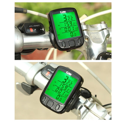 SunDing SD-563B มัลติฟังก์ชั่นหน้าจอ LCD แบบมีสายคอมพิวเตอร์จักรยานกันน้ำเครื่องวัดระยะทาง Speedometer พร้อมฟังก์ชั่น Backlight ควบคุมแสง, SD-563B