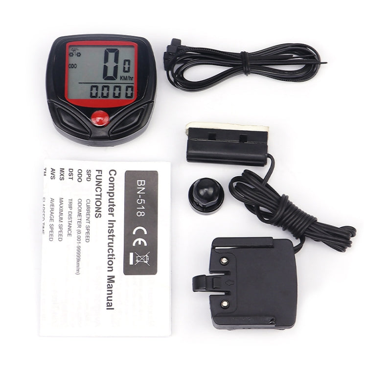 ภาษาอังกฤษกันน้ำ 14 ฟังก์ชั่น Cycle Computer LCD เครื่องวัดระยะทางวัดความเร็ว, SD-548B