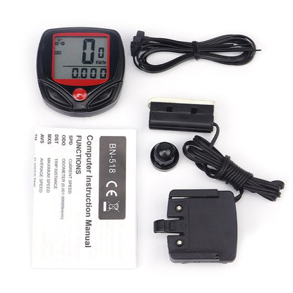 ภาษาอังกฤษกันน้ำ 14 ฟังก์ชั่น Cycle Computer LCD เครื่องวัดระยะทางวัดความเร็ว, SD-548B