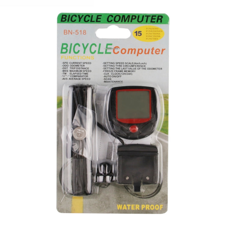 ภาษาอังกฤษกันน้ำ 14 ฟังก์ชั่น Cycle Computer LCD เครื่องวัดระยะทางวัดความเร็ว, SD-548B