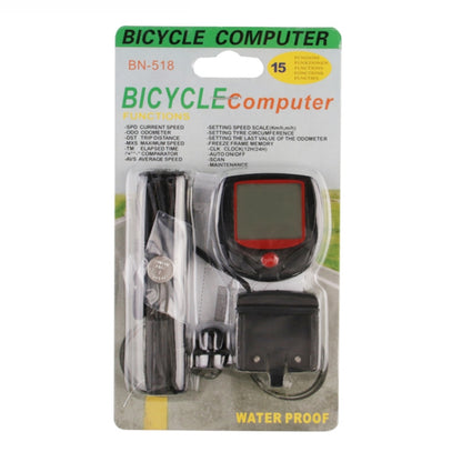 ภาษาอังกฤษกันน้ำ 14 ฟังก์ชั่น Cycle Computer LCD เครื่องวัดระยะทางวัดความเร็ว, SD-548B