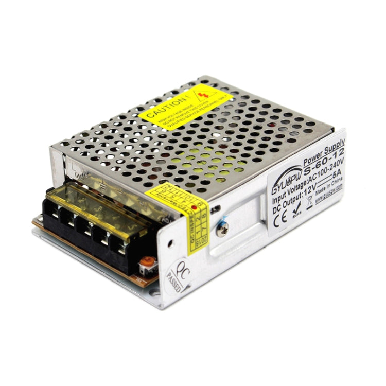 S-60-12 60W AC110/220V ถึง DC 12V 5A อินเวอร์เตอร์ Power Converter, 60W