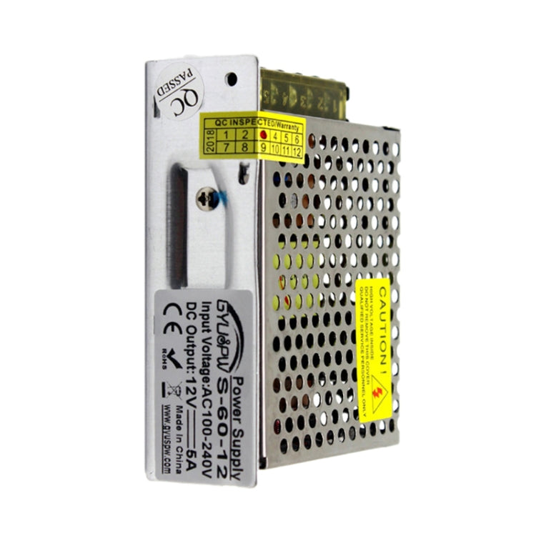 S-60-12 60W AC110/220V ถึง DC 12V 5A อินเวอร์เตอร์ Power Converter, 60W