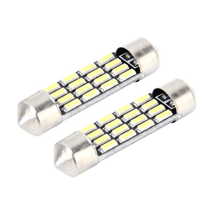 2 ชิ้น 2 วัตต์ 100 LM 6000K 36 มิลลิเมตร Bicuspid พอร์ตรถโดมโคมไฟ LED ไฟอ่านหนังสือที่มี 16 SMD-4014 หลอดไฟ LED, DC 12 โวลต์, 36MM