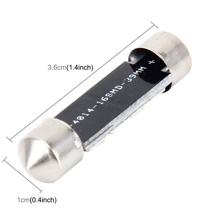 2 ชิ้น 2 วัตต์ 100 LM 6000K 36 มิลลิเมตร Bicuspid พอร์ตรถโดมโคมไฟ LED ไฟอ่านหนังสือที่มี 16 SMD-4014 หลอดไฟ LED, DC 12 โวลต์, 36MM