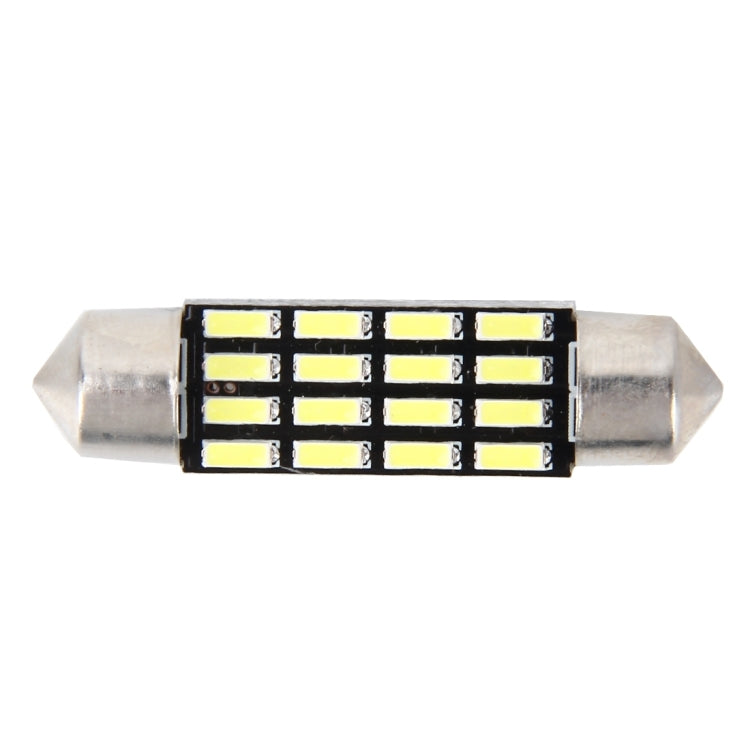 2 ชิ้น 2 วัตต์ 100 LM 6000K 36 มิลลิเมตร Bicuspid พอร์ตรถโดมโคมไฟ LED ไฟอ่านหนังสือที่มี 16 SMD-4014 หลอดไฟ LED, DC 12 โวลต์, 36MM