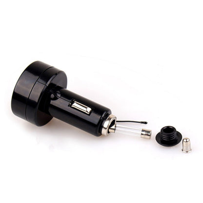 2 in 1 Universal Car เครื่องวัดแรงดันไฟฟ้าแบบดิจิตอลเครื่องวัดอุณหภูมิ (การจัดส่งสีแบบสุ่ม), Without USB Charger