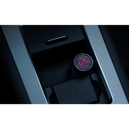 2 in 1 Universal Car เครื่องวัดแรงดันไฟฟ้าแบบดิจิตอลเครื่องวัดอุณหภูมิ (การจัดส่งสีแบบสุ่ม), Without USB Charger