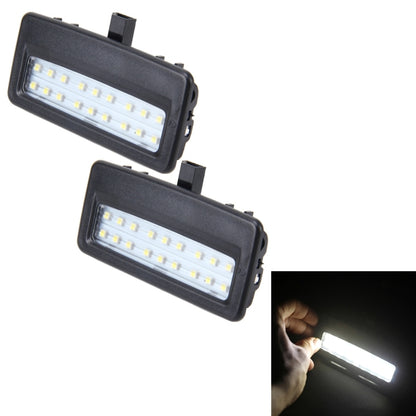 2 ชิ้นแสงสีขาวรถ LED โต๊ะเครื่องแป้งกระจกโคมไฟไฟที่มี 18 SMD-3528 โคมไฟสำหรับ BMW F10 / F11 / F07 / F01 / F02 / F03 / F04, For BMW F10