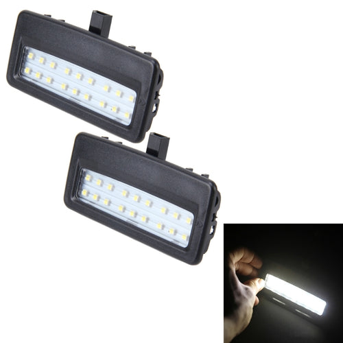 2 ชิ้นแสงสีขาวรถ LED โต๊ะเครื่องแป้งกระจกโคมไฟไฟที่มี 18 SMD-3528 โคมไฟสำหรับ BMW F10 / F11 / F07 / F01 / F02 / F03 / F04, For BMW F10