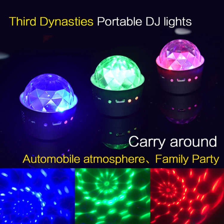D33 5 วัตต์ชาร์จ USB RGB ตกแต่งรถแบบพกพาแสงดีเจเสียงเปิดใช้งานหมุนผล Strobe บรรยากาศแสงดาวเพลงแสงโคมไฟ, DC 5 โวลต์, D33