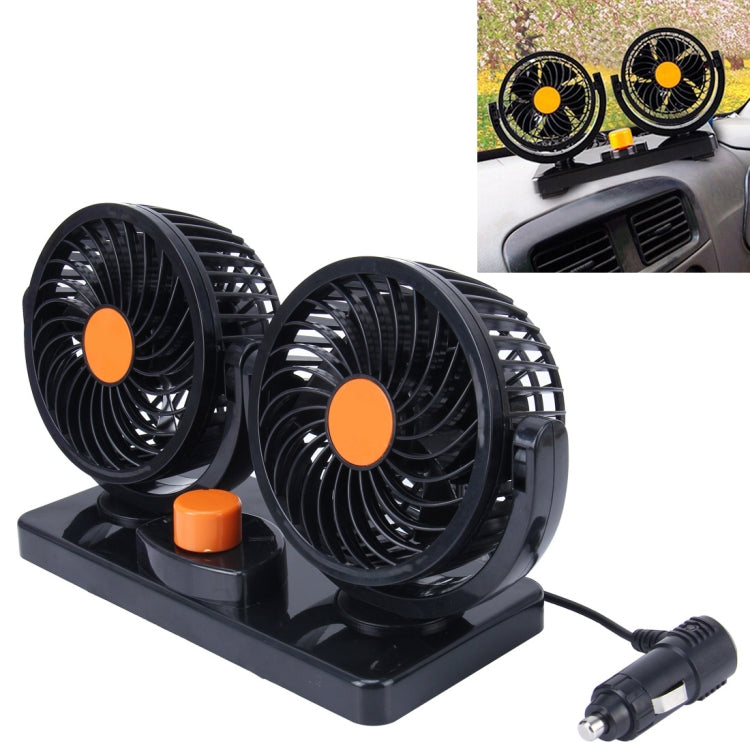HUXIN HX-T304 10W 360 องศาปรับการหมุนสองหัวเสียงรบกวนต่ำมินิพัดลมไฟฟ้า,DC 24V, HX-T304