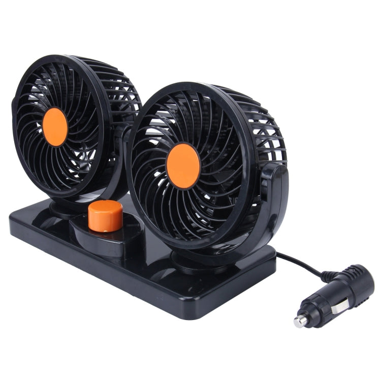HUXIN HX-T304 10W 360 องศาปรับการหมุนสองหัวเสียงรบกวนต่ำมินิพัดลมไฟฟ้า,DC 24V, HX-T304