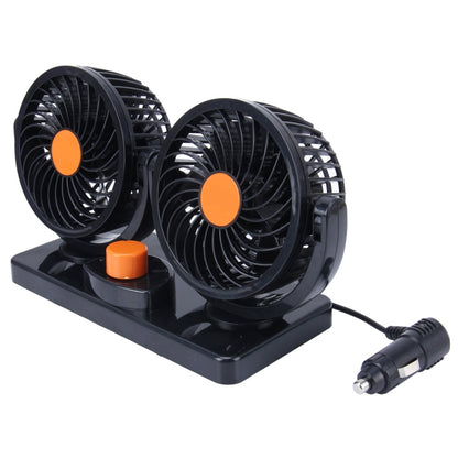 HUXIN HX-T304 10W 360 องศาปรับการหมุนสองหัวเสียงรบกวนต่ำมินิพัดลมไฟฟ้า,DC 24V, HX-T304