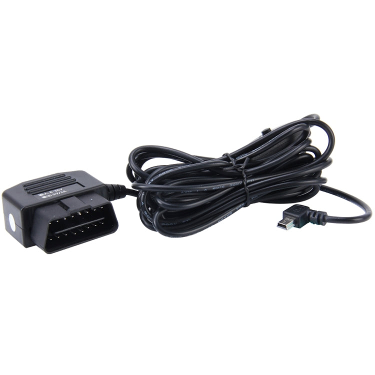 รถยนต์ออโต้ 16Pin OBDII สายชาร์จมินิ 5 พินอะแดปเตอร์ไฟ USB พร้อมปุ่มสวิทช์สำหรับแท็บเล็ต GPS โทรศัพท์ E-dog, ความยาวสายเคเบิล: 3.4 ม., OBDII