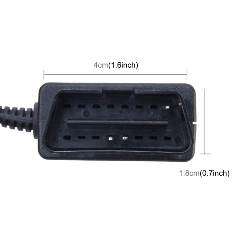 Car Auto 16Pin OBD สายชาร์จ Micro USB Power Adapter สำหรับแท็บเล็ต GPS โทรศัพท์ E-dog, ความยาวสายเคเบิล: 2 ม, OBD