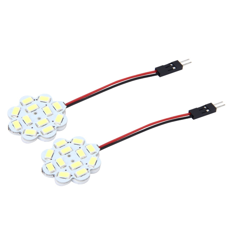 2 ชิ้น 3 วัตต์ 200 LM 6000 พันรูปดอกไม้รถออโต้ภายใน Doom ไฟอ่านหนังสือที่มี 12 SMD-5630 โคมไฟ LED Bicuspid และ T10 อะแดปเตอร์เคเบิ้ล DC 12 โวลต์, Flower Shape Reading Light