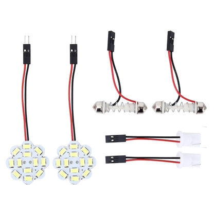2 ชิ้น 3 วัตต์ 200 LM 6000 พันรูปดอกไม้รถออโต้ภายใน Doom ไฟอ่านหนังสือที่มี 12 SMD-5630 โคมไฟ LED Bicuspid และ T10 อะแดปเตอร์เคเบิ้ล DC 12 โวลต์, Flower Shape Reading Light