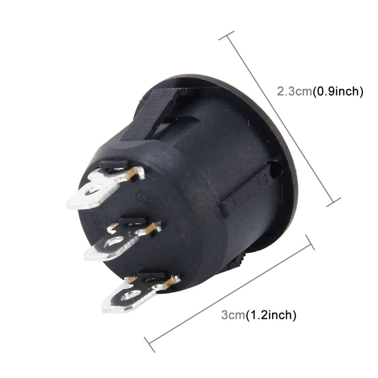รถ Auto Universal DIY 3 พินรอบหมวก OFF-ON ปุ่มกด, 3 Pin