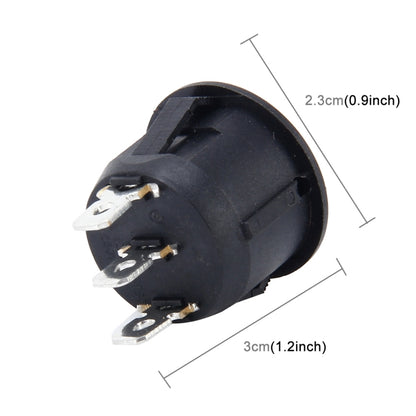 รถ Auto Universal DIY 3 พินรอบหมวก OFF-ON ปุ่มกด, 3 Pin