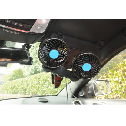 HUXIN HX-T605 7W 360 องศาปรับคลิปหมุนสองหัวเสียงรบกวนต่ำมินิไฟฟ้ารถพัดลมเกียร์สวิทช์,DC12V, HX-T605