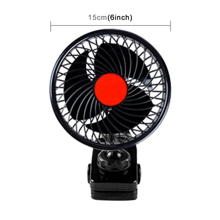 HUXIN HX-T604E 12W 6 นิ้ว 360 องศาปรับคลิปหมุนหนึ่งหัวต่ำเสียงรบกวนมินิไฟฟ้ารถพัดลมRoller Switch,DC24V, HX-T604E