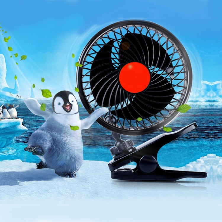 HUXIN HX-T604E 12W 6 นิ้ว 360 องศาปรับคลิปหมุนหนึ่งหัวต่ำเสียงรบกวนมินิไฟฟ้ารถพัดลมRoller Switch,DC24V, HX-T604E