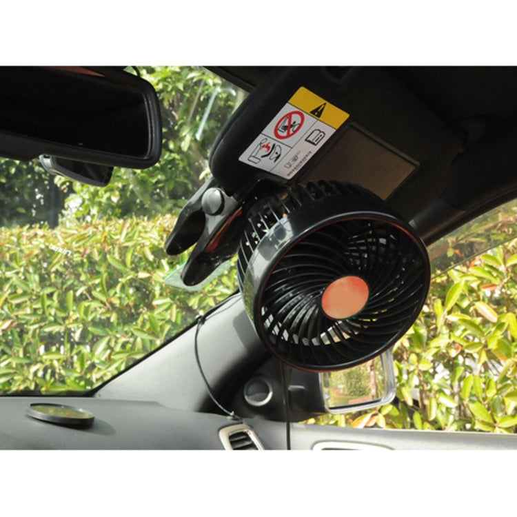 HUXIN HX-T604E 12W 6 นิ้ว 360 องศาปรับคลิปหมุนหนึ่งหัวต่ำเสียงรบกวนมินิไฟฟ้ารถพัดลมRoller Switch,DC24V, HX-T604E